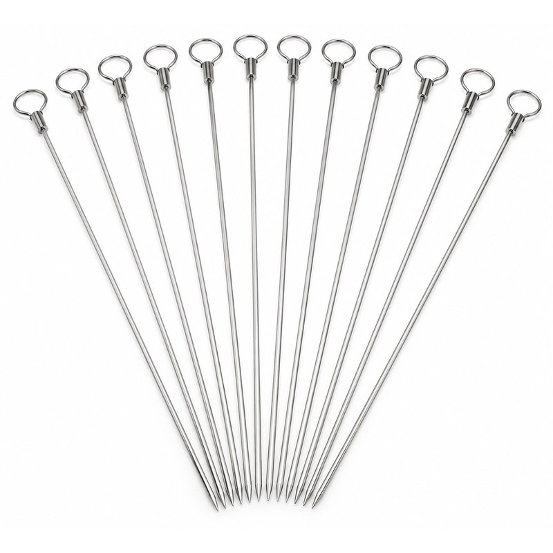 Kit 12 espetos de inox