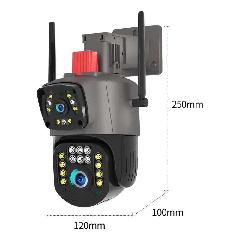 Detalhe 4 — Câmera Externa PTZ Wi-Fi Lente Dupla 2MP + 2MP —
