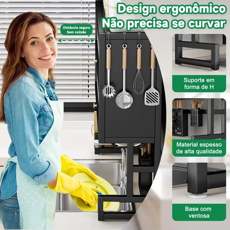 Detalhe 6 — Escorredor de Louça Suspenso Aço Inoxidável 2