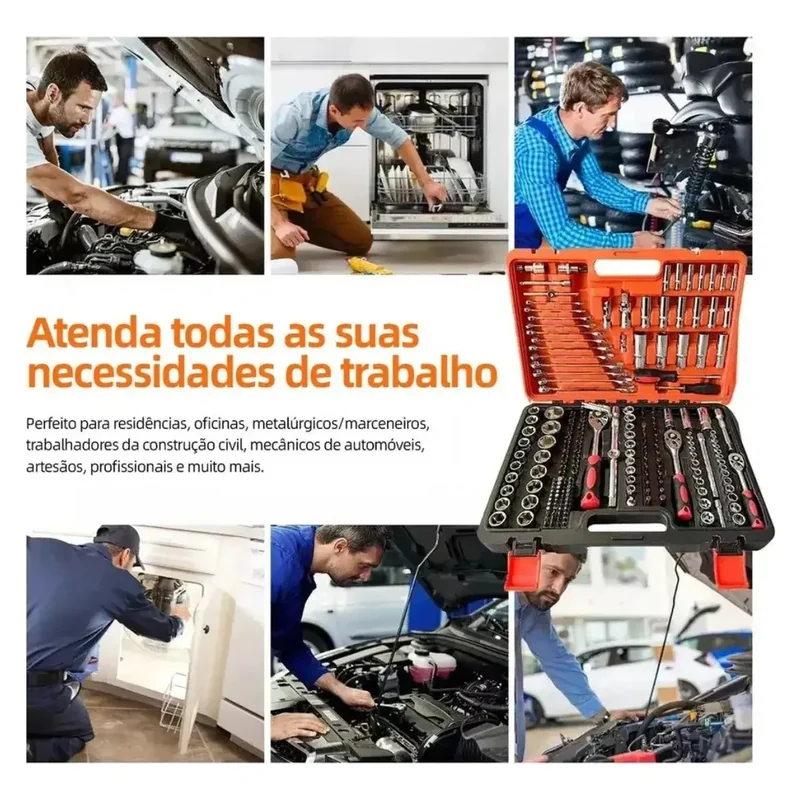 Imagem 5 de Jogo de Ferramentas Profissional 216 Peças com Caixa