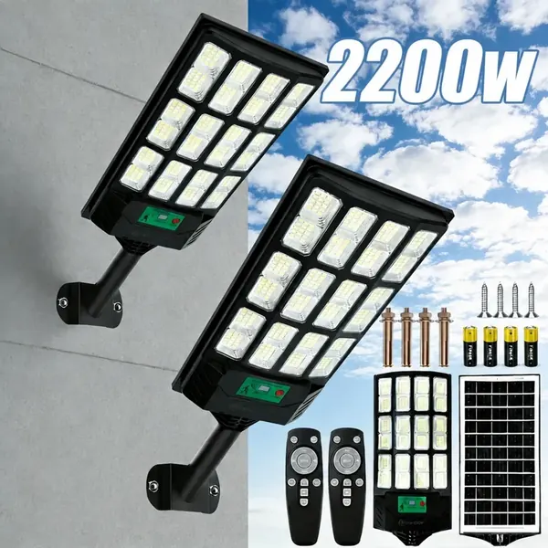 Kit 2 Luminárias Solares 2200W com Sensor