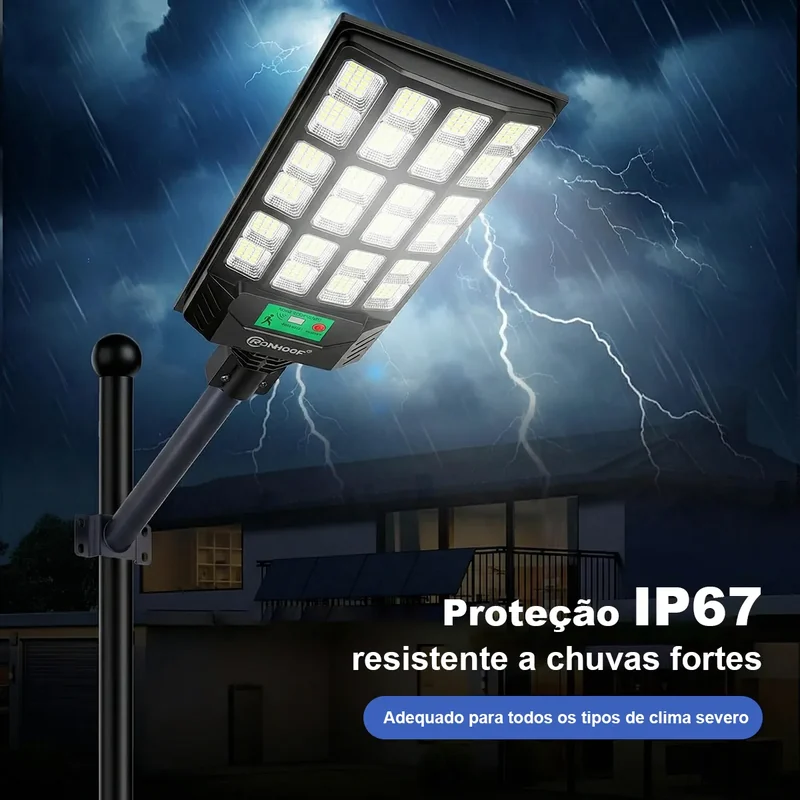 Detalhe 8 — Kit 2 Luminárias Poste Solar 2200W com Sensor de