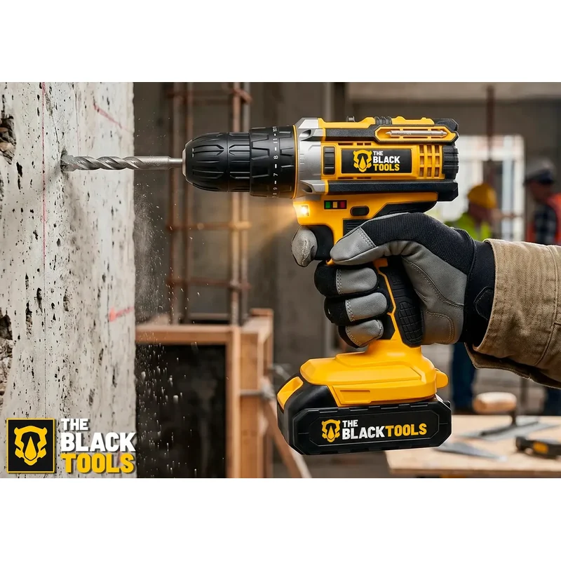 Detalhe 1 — Parafusadeira Furadeira de Impacto 21V The Black