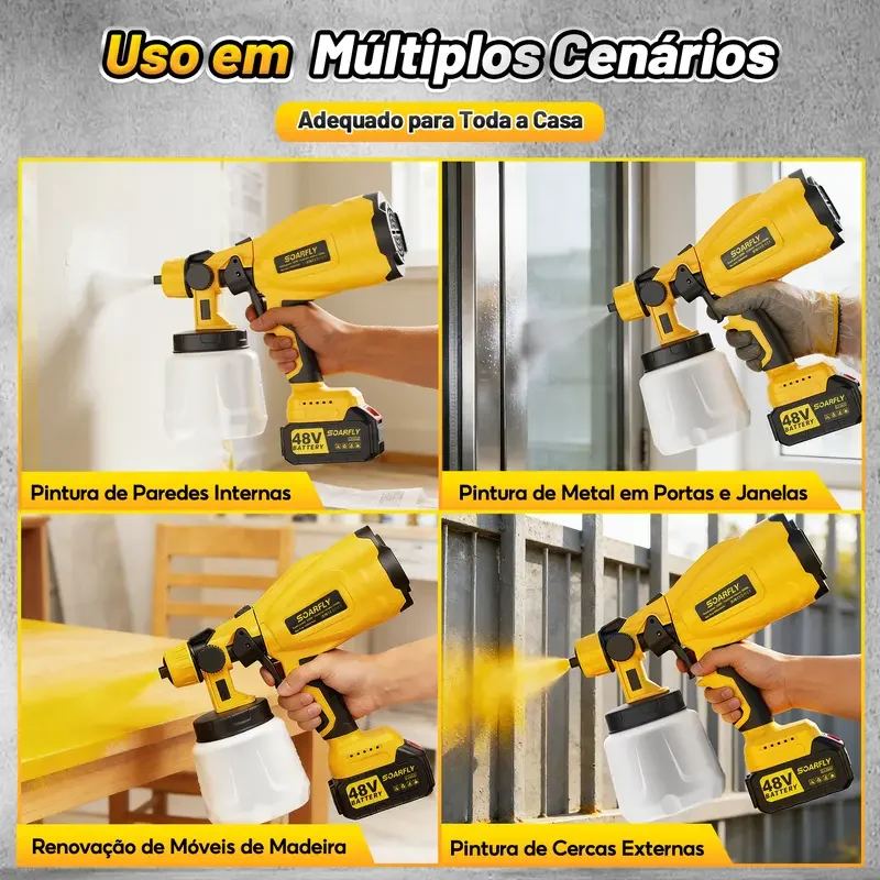 Detalhe 8 — Pistola de Pintura Soarfly 48V 800 ml Sem Fio