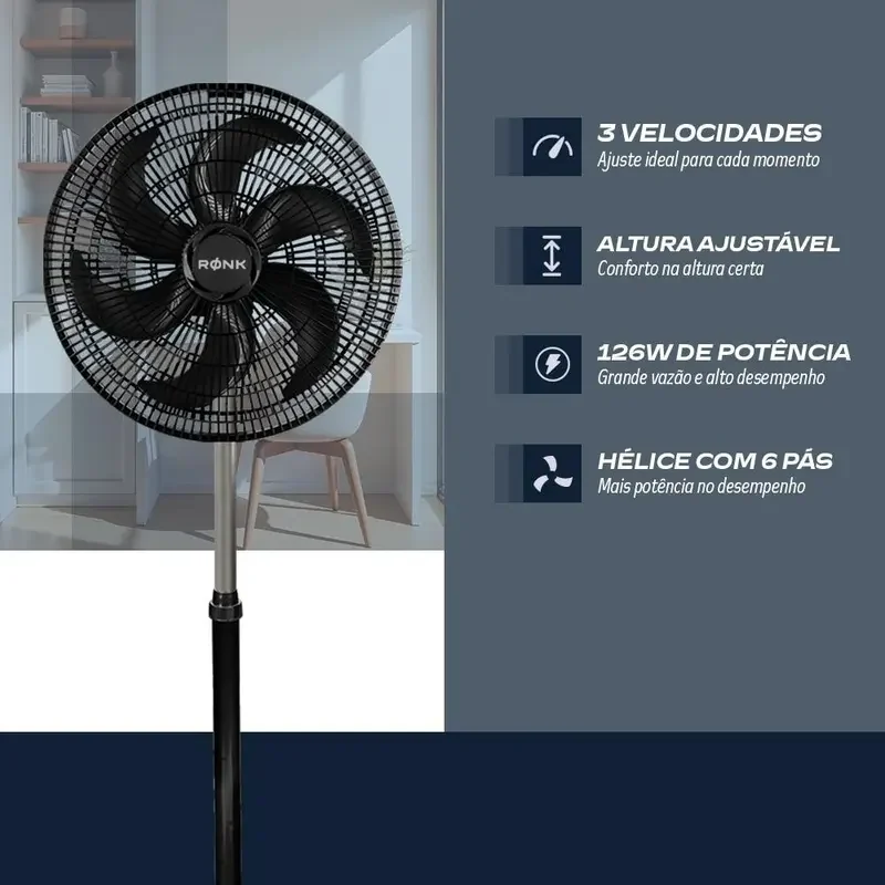 Imagem 3 de Kit 2 Ventiladores 40cm de Coluna Turbo 126W de Potência